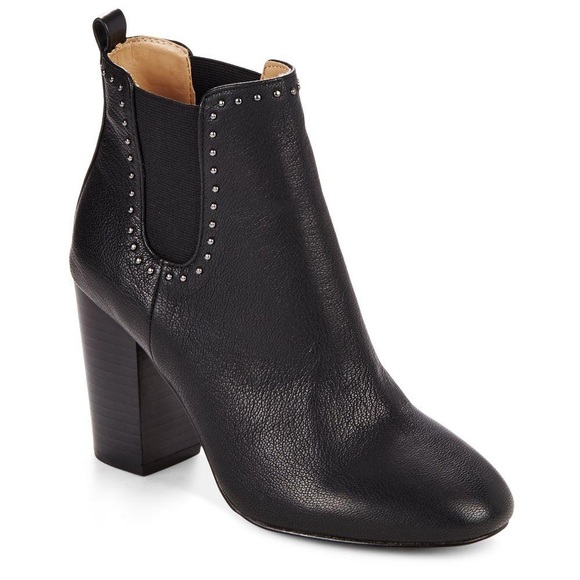 💕HP💕Saks Fifth Avenue black leather studded boots - Picture 2 of 16